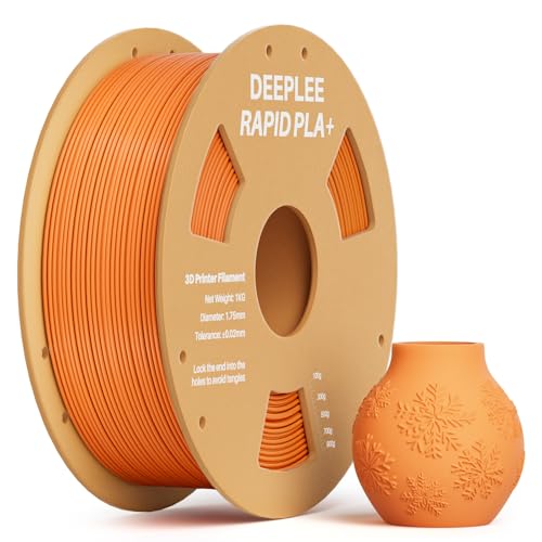 Image of Rapid PLA Plus Filament 1.75mm, High Speed 3D Printer Filament Up to 600mm /s, PLA+ Filament Dimensional Accuracy + /- 0.02 mm Fits Most FDM 3D Printer, Cardboard Spool Orange 1kg