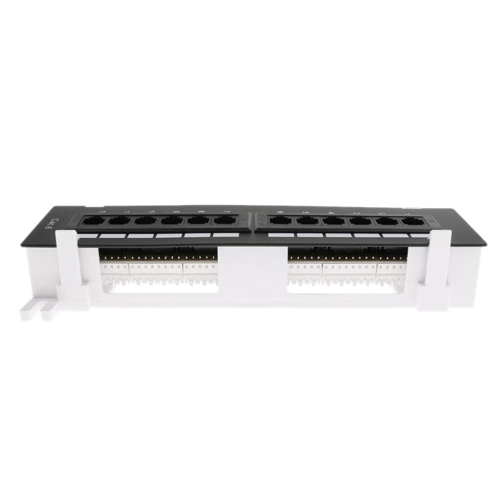 CALANDIS 12-Port Cat5E/6 Unshielded Wallmount Network Patch Panel 10Inch