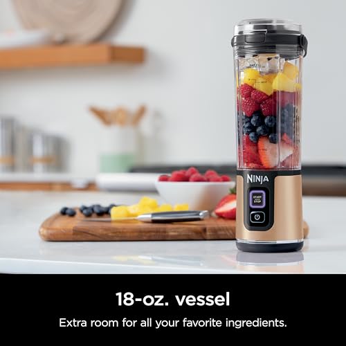 Image of Ninja Blast Portable Blender, Cordless, 18oz. Vessel, Personal Blender For-Shakes and Smoothies, BPA Free, Leakproof-Lid and Sip Spout, USB-C Rechargeable, Dishwasher Safe, Metallic Copper, BC151CP