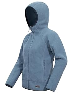 Pioneer Camp Thermo Fleecejacke Damen: Windabweisend, Elastischer Bund & Ärmel, Ideal für Klettern, Skifahren, Roadtrips (Blue;M)