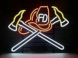 Queen Sense 20'x16' Firefighter Fire Department Axes Neon Sign Light Man Cave Bar Pub Beer Gift Neon Lamp A120FDA