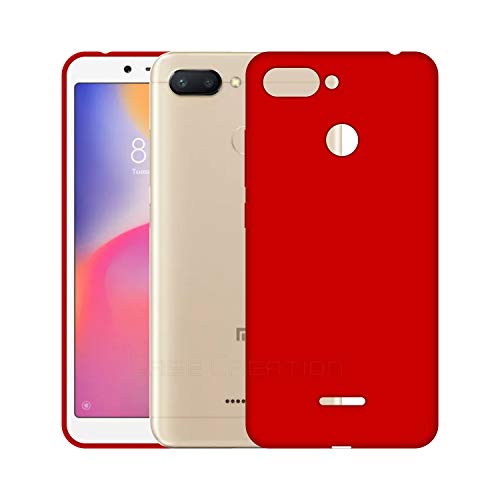 Image of Case Creation Luxurious OG Series for Redmi 6 Case Cover,Anti-Dirty Slim Case Frosted Matte Cute Candy TPU Raised Bezel (Splash of Color) Back Cover for Xiaomi Redmi6 - Glamour Red