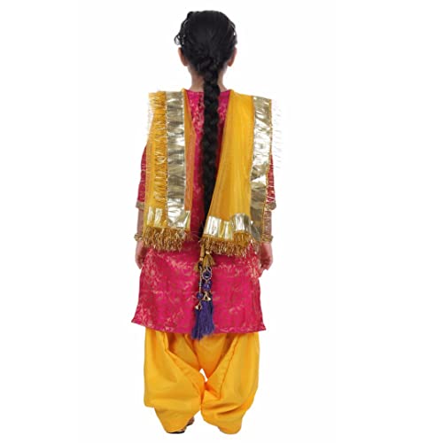 Image of ITSMYCOSTUME Punjabi Patiala Suit for Girls|Punjabi Giddha /Baisakhi /Bhangra Dance Costume for Girls