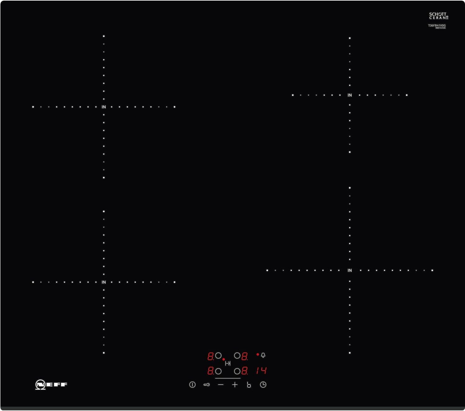 Neff T36FB41X0G piano cottura Nero Incasso A induzione Neff T36FB41X0G piano cottura Nero Incasso A induzione