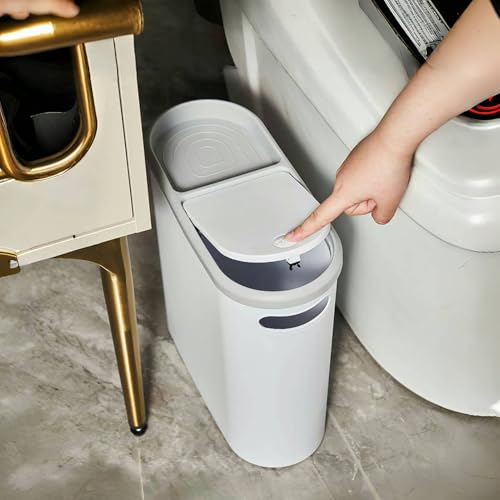 Papelera de basura para dormitorio y cuarto de baño con tapa compacta 2