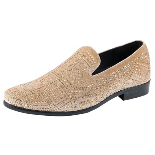 Image of Amali Men's Embellished Velvet Tuxedo Loafers, Smoking Slippers | Velvet slip-on smoking slippers with embellished upper for tuxedos, weddings and formal occasions