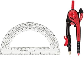 Fiskars 1565901000 Compass and Protractor Set, Color Received May Vary