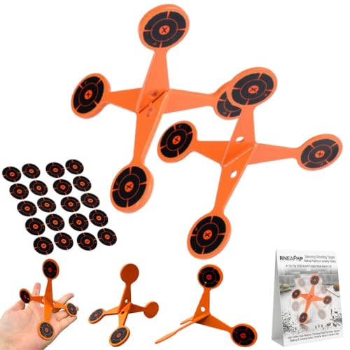 Spinning Shooting Target Walking Flipping or Jumping Targets Portable Thickened Steel High Caliber Auto Reactive Flip Reset Roller for Range Practice Airsoft Pellet Guns Recreational Shooters(2MIX)