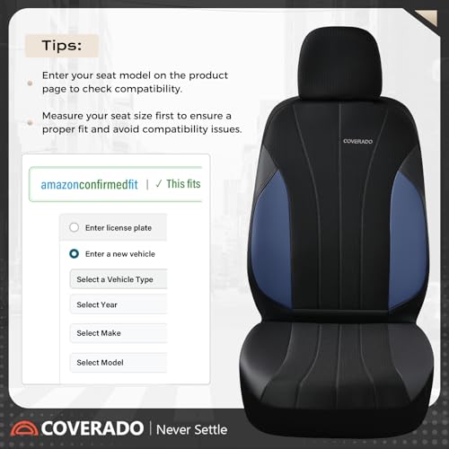 Image of Coverado Car Seat Covers 2-Pack, Leather Seat Covers, Waterproof, Universal Fit Seat Covers for SUV, Truck, Sedan and Most Vehicles All-Weather