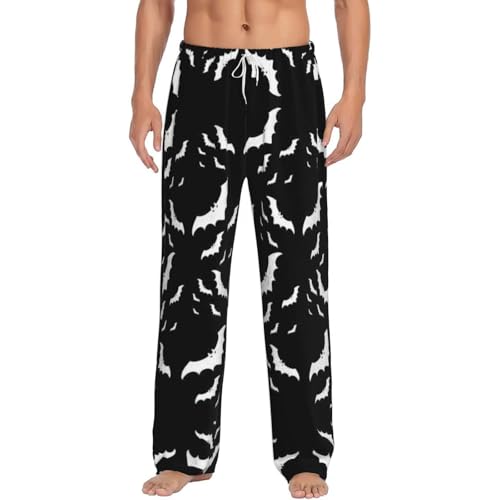 Pantalon de pyjama homme Halloween vêtement nuit léger imprimé noir
