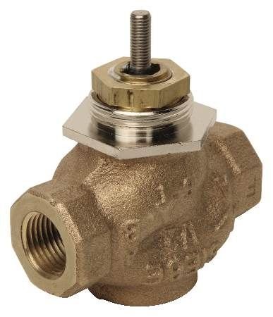Schneider Electric VB-7213-0-4-06 Series Vb-7000 Two-Way Globe Valve Body, Npt Threaded Straight Pipe End Connection, Stem Up Open, Brass Plug, 3/4" Port Size