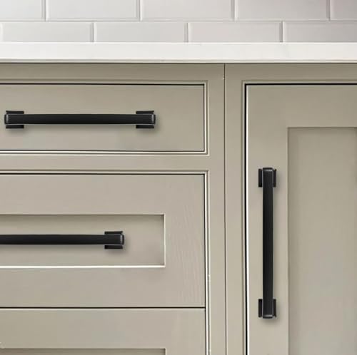 khtumeware 10 Pack Matte Black Cabinet Pulls, 3-3/4 Inch(96mm) Hole Centers Cabinet Handles Kitchen Hardware Straight Bar for Cabinets and Drawer Pulls by khtumeware - Used condition - Image 5