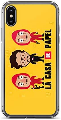 iPhone X/XS Case Anti-Scratch Animated Cartoon Transparent Cases Cover La Casa De Papel Cartoons Caricature Crystal Clear