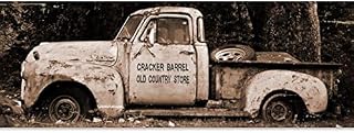 8 X 24 Satin Metal Sign - Cracker Barrel Truck