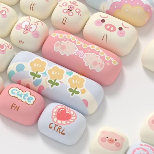 Teclas Akko Piggy Party con perfil MOG ergonómico y PBT de alta duración para tu teclado 6