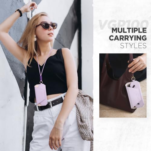Image of VULKIT Portable Eye Glasses Case for Women & Men, Slim Sunglass Case, Unisex Eyeglass Case, with Adjustable Neck Lanyard