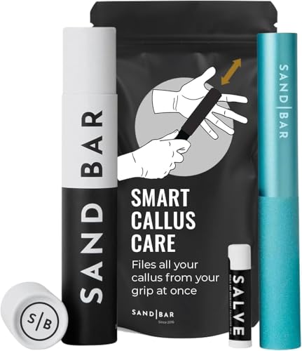 SandBar Callus Remover Tool File for Hands Durable Aluminum Tool Callus Shaver Palm and Heel Dead Skin Removal Includes Nourishing Salve Ideal for Athletes Climbers and Gym Enthusiasts - Blue
