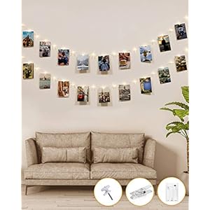 50 LED Fotoclip Lichtslingers, Kolpop 5M Fotopin Fairy Lights Batterij met Clips Indoor Cooper Draad Hangende String…