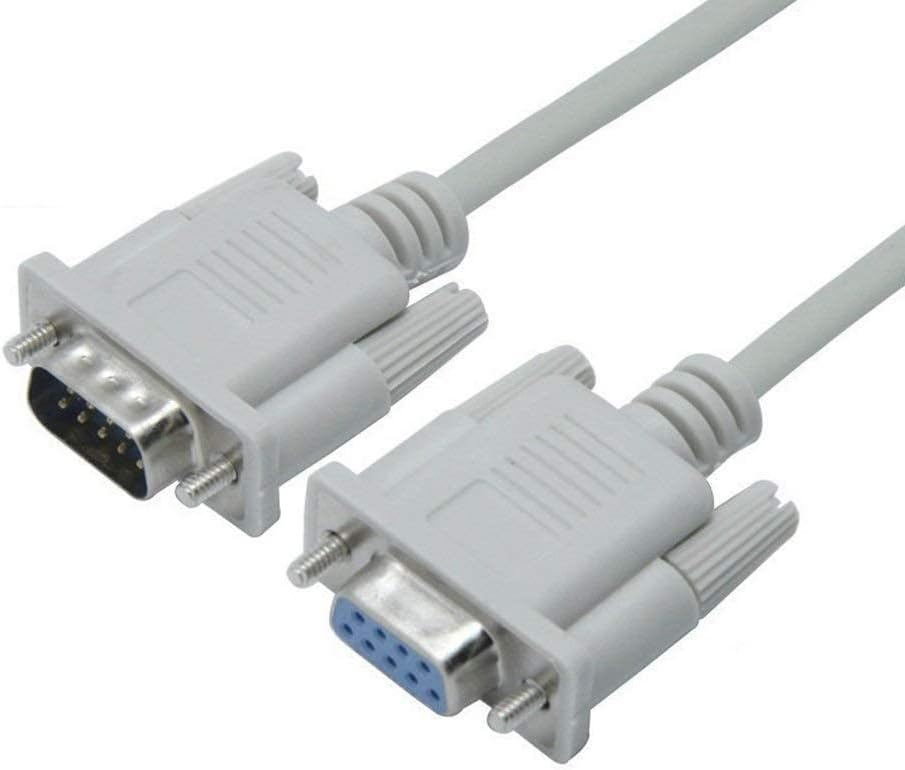 DB9 RS232 9 PIN Male To 9 pin Female Serial Cable Converter Extension Cable for Data Communication (1.5 Meter)-White