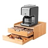 NATFAIRY Bamboo Coffee Pods Holder Storage Compatible with Keurig K Cup Espresso Pods Tea Bag Organi