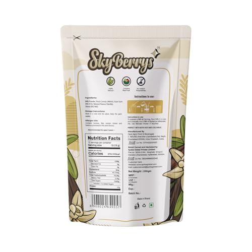 Image of SkyBerrys Milkshake Mix Vanilla 200g |Natural Flavour |No Added Preservatives |Rich Taste. Thick & Creamy Instant Milkshake for Everyday Indulgence.