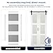 SMARTSTANDARD 28in x 84in Bifold Barn Door, Frosted Glass Barn Door with Hardware Kit Included, Pre-Drilled Holes Easy Assembly -Solid Barn Doors Slab Covered with Water-Proof PVC Surface, White