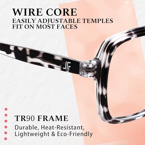 Image of Oversized Blue Light Blocking Glasses for Women and Men, Square Frame Computer Gaming Glasses Anti Glare & UV RF6215