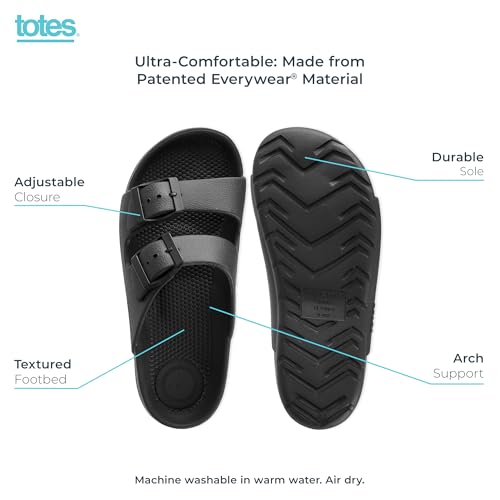 totes Women's Everywear Lightweight Waterproof Adjustable Double Buckle Slide Sandal2