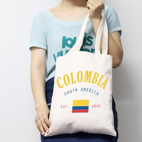 Bolso tote divertido con bandera colombiana, regalo y recuerdo de Colombia, Sudamérica, Est. 1810 miniatura 3