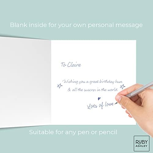 Birthday Cards for Women. Happy Birthday Card for Her with cake. Friend Birthday Card Female - Recyclable. Made in the UK by Ruby Ashley. Eco Friendly Birthday Card for Women