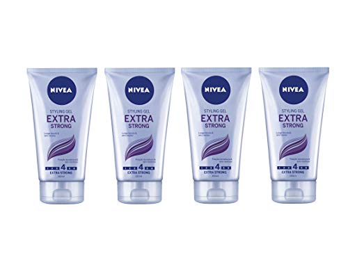 Nivea Styling Gel Extra Strong, Haargel mit langem Halt, 4 Stück à 150 ml