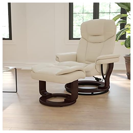 Comfortable Leather Recliner with Ottoman