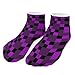 LITPUZC Women's Fashion Ankle Socks Funny Running Low Cut Socks Buffalo Plaid Proton Purple Tartan No Show Athletic Sock Soft Breathable Crew Sock 5 Pairs