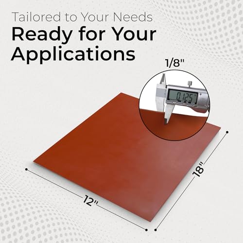 Image of Exactly Rubber Red Commercial Grade Silicone Sheet - 1 /8 x 12 inch x 18 inch 60A Durometer, Made in The USA