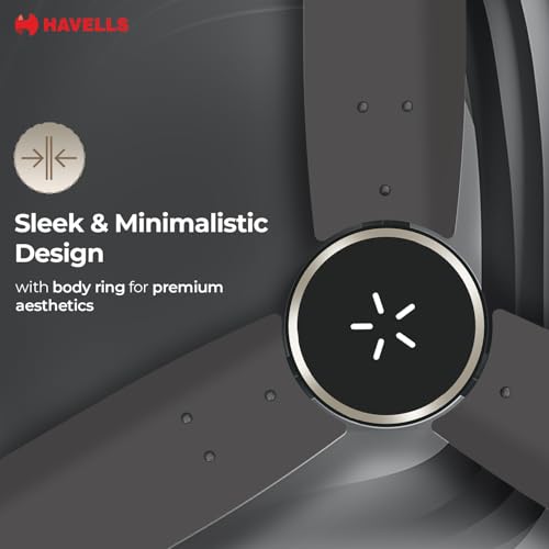 Image of Havells EPIC SIGNIA BLDC Ceiling Fan 1200mm, 5 star, LED Speed Indicator, 380 RPM, Up to 65% Savings,Reverse Rotation,4 Speed Modes,Low Wattage 30W,Low Noise,Air Flow:225 CMM, Smoke Brown
