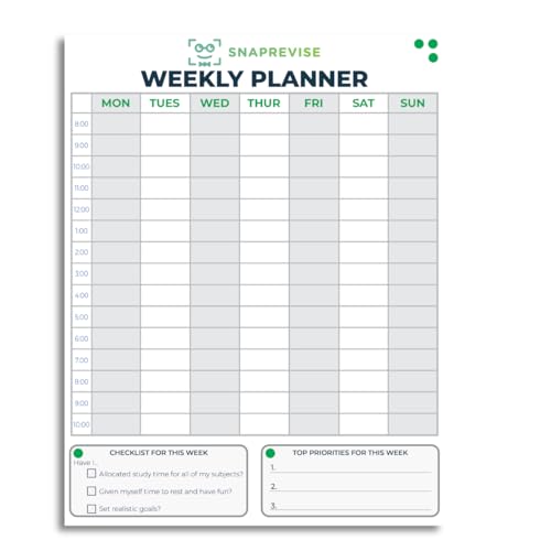 SnapRevise Weekly Study Planner â€“ A4 Tear-Off Pad for