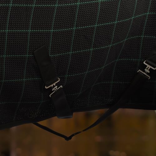 Image of Equinavia Luftig Waffle Cooler | 100% Cotton - Black /Hunter Green - 84 in