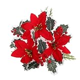 Amosfun Weihnachtskerzenring, Weihnachtssäulenkerze, Kranzring, Tischdekoration