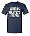 Feelin Good Tees World's Okayest Golfer Sports Golfing Golf Funny T Shirt XL Navy