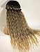 K'ryssma Ombre Lace Front Wig Blonde Deep Side Parting Long Curly Synthetic Wigs for Women 130% Density 22 inches Blonde Curly Wig