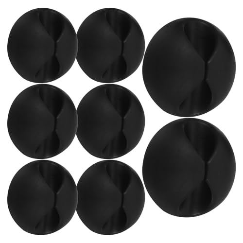 EXCEART Organisateur de Câbles Adhésif Noir 8pcs Clips en Tpr pour Bureau et Voiture, Multi-fonctionnel, Gestion Pratique des Câbles USB et Chargeurs