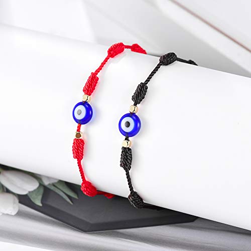 Image of Tarsus Evil Eye 7 Knot Lucky Bracelets Red String Amulet for Women Men