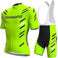 assocauicy Traje de Ciclismo para Hombre - Pantalones Cortos Acolchados 3D y Camiseta Transpirable, Ropa Deportiva de Verano, Confort y Movilidad