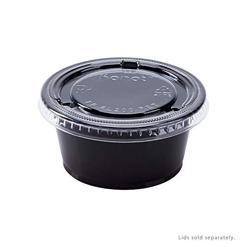 Image of Karat FP-P200-PPB 2 oz. PP Portion Cups - Black (Case of 2500)