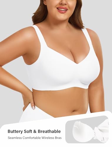 Image of Wireless Bras for Women Full Coverage No Underwire Push Up Supportive Bra Comfortable Everyday T-Shirt Bra