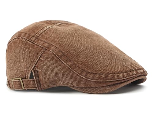 Image of Cotton Newsboy Cap,Breathable Ivy Gatsby Cabbie Beret Hat for Men's Women Driving Hunting Golf