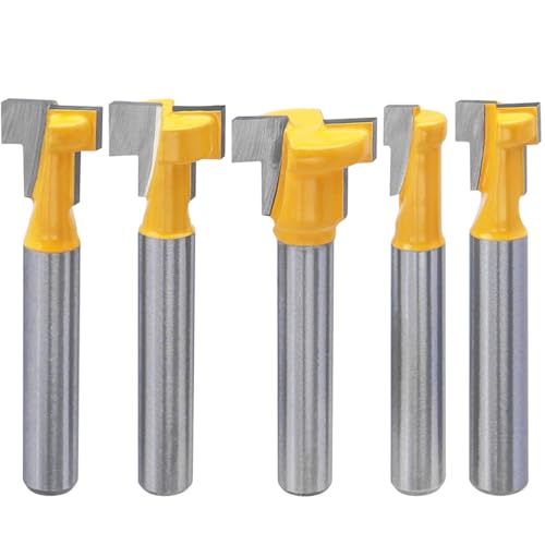 Wolfride 5-Pc T-Slot Router Bit Set 1/4" Shank