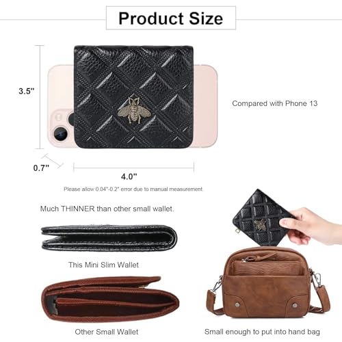 Womens Wallet RFID Blocking Small Compact Bifold Genuine Leather Pocket Wallet Mini Wallets for Women Ladies Purse4