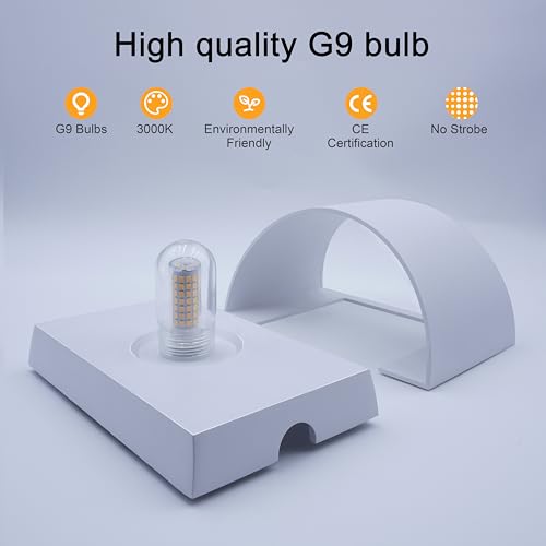 Image of KICAAO Modern LED Wall Sconce,Warm White 3000K,Hardwired Indoor Wall Lights Set of 2 Up and Down Wall Mount Light for Living Room Bedroom Hallway Corridor Conservatory(with G9 Bulbs) (White-4PCS)
