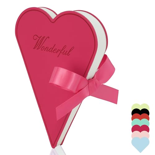 Navkejon Heart Shaped PU Leather Journal Cute Notebook with Ribbon